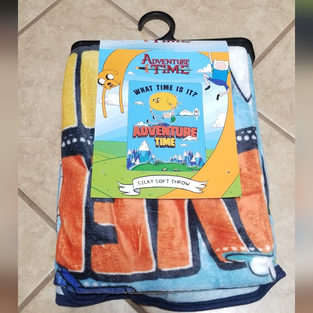 Cartoon Network Adventure Time WHAT TIME IS IT? 46 x 60 Inch Throw Blanket